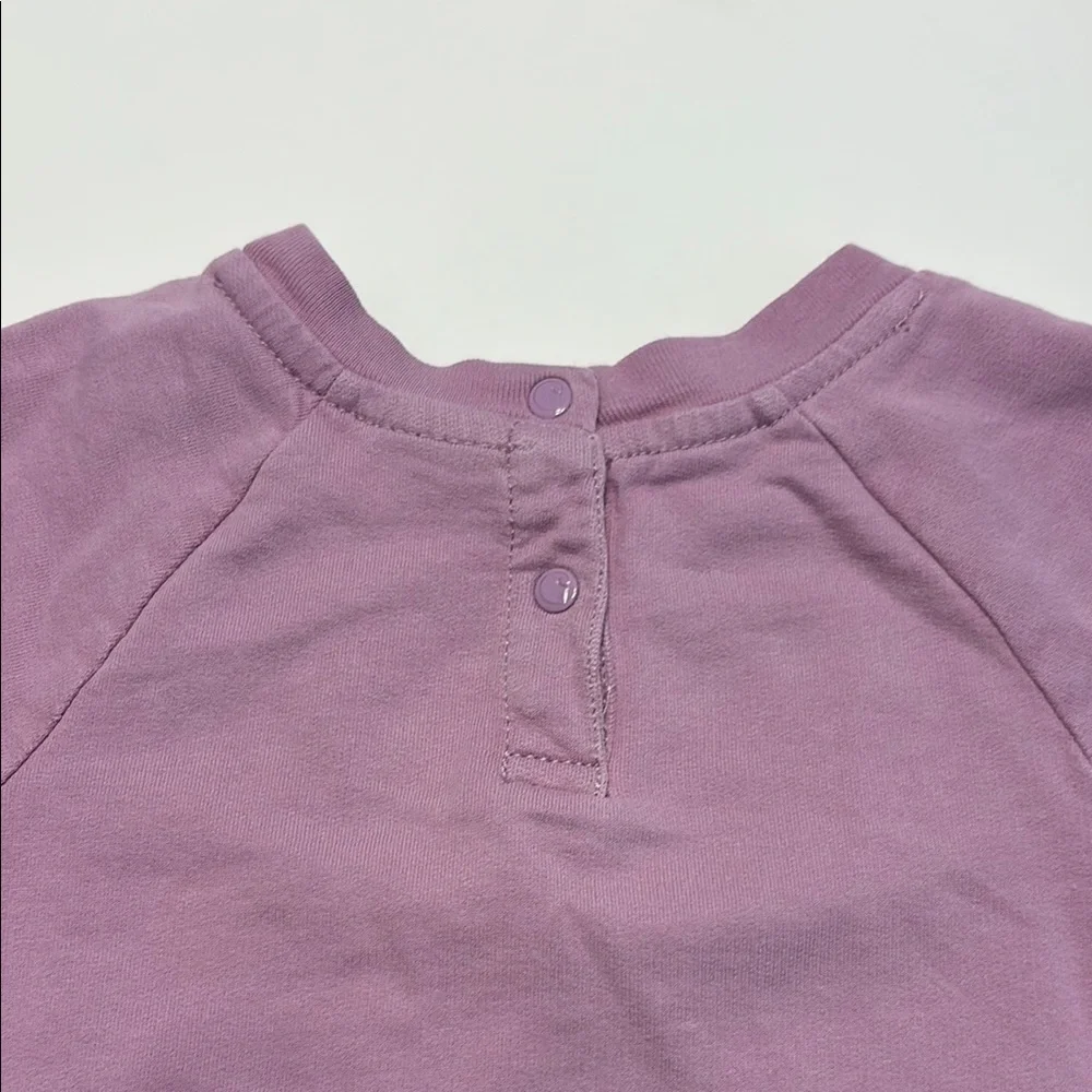 Lavender Graphic Crewneck sweatshirt with Ribbed Cuffs